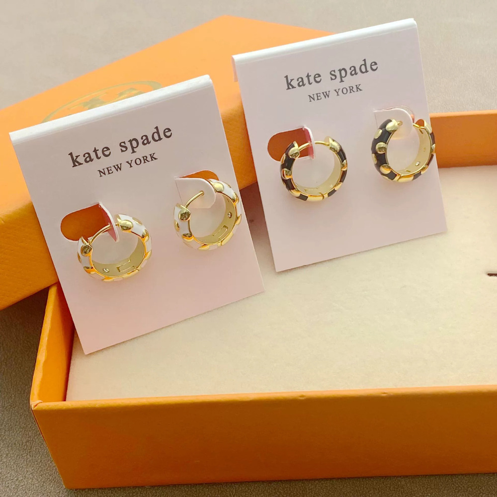 kate spade Trendy Enamel Inlay Polka Dot Metal Earrings
